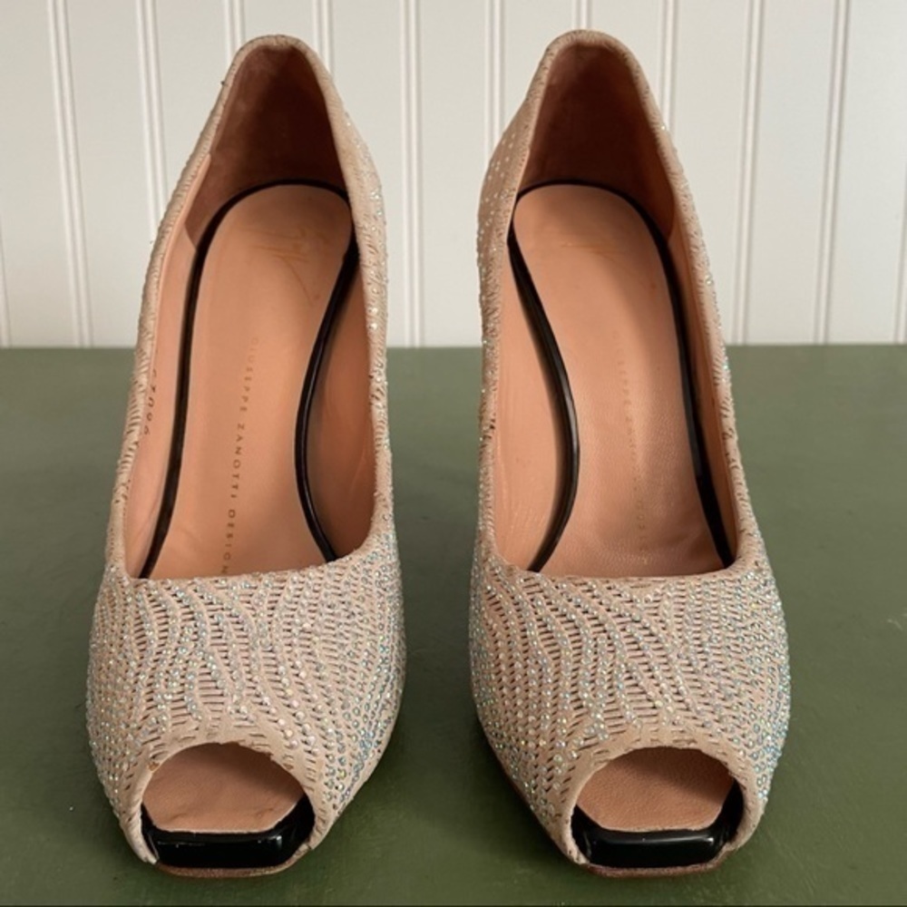 Giuseppe Zanotti Peep Toe Crystal-Dotted High Heels *Italy* - Picture 9 of 14